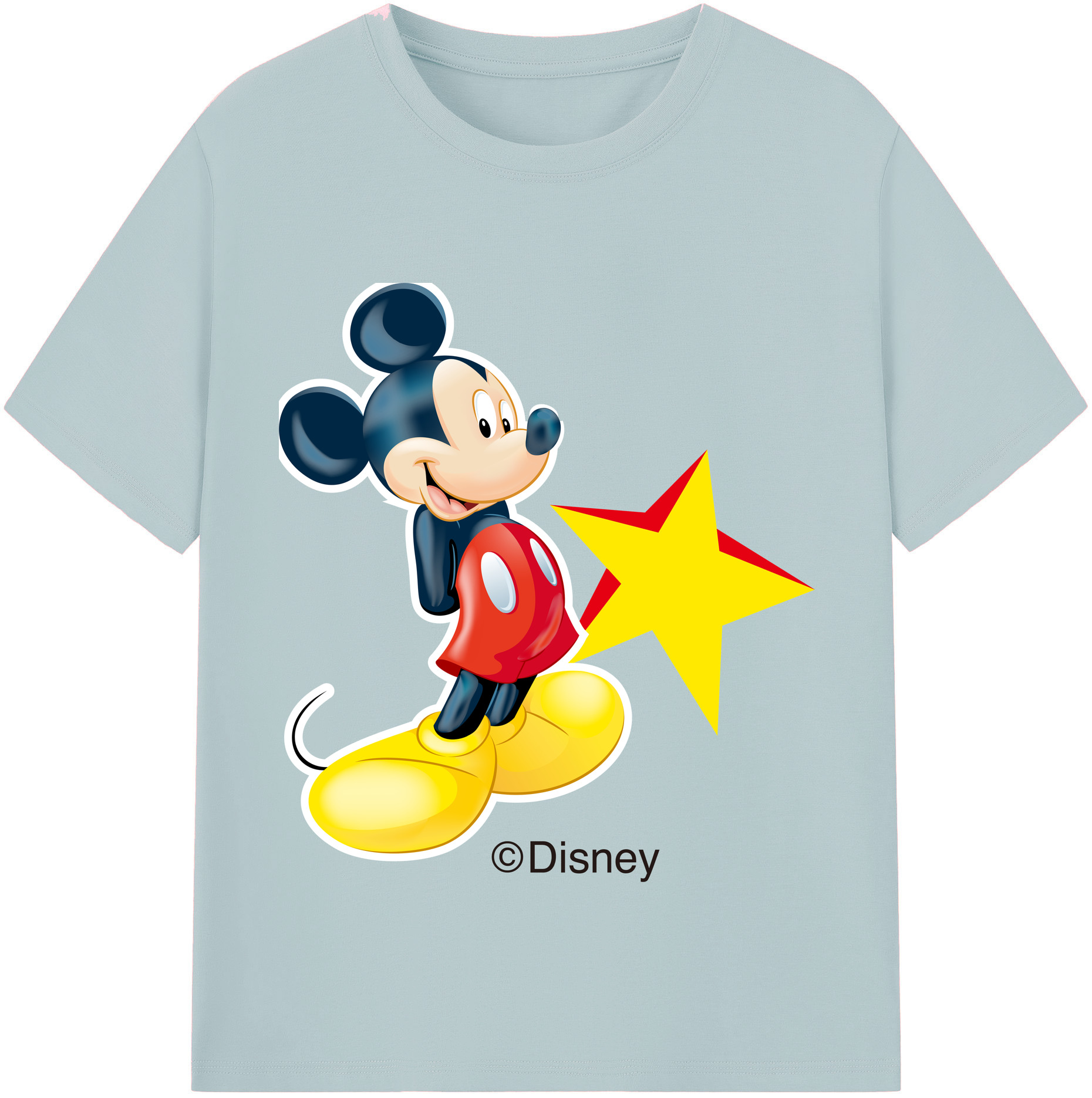 （画像用） ミッキーマウス Mickey Mouse 綿100％半袖Tシャツ（フロントプリント）